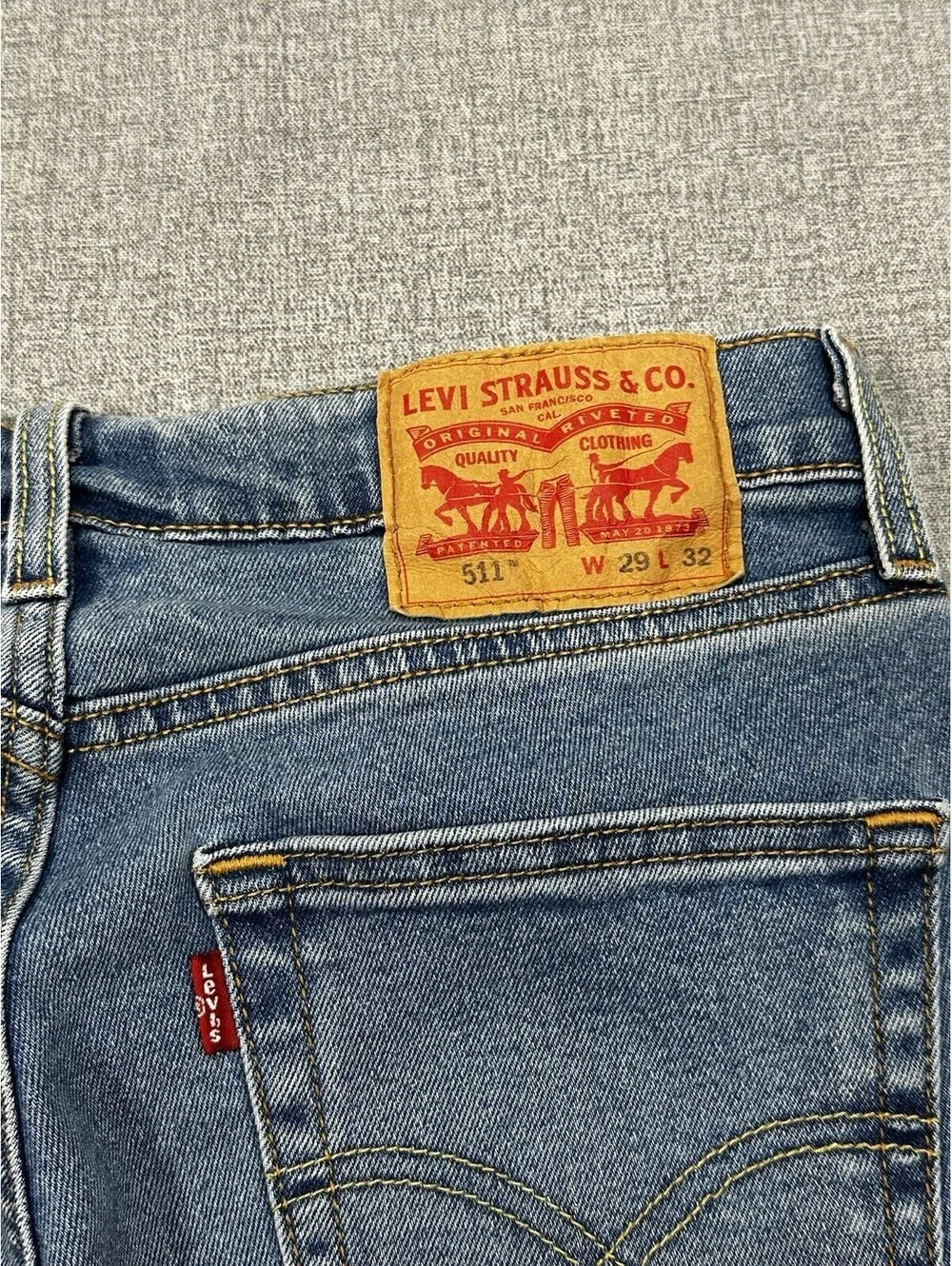 Levi’s 511 Slim Fit Jeans Men’s 28x27 Blue Denim Waterless Raw Hem